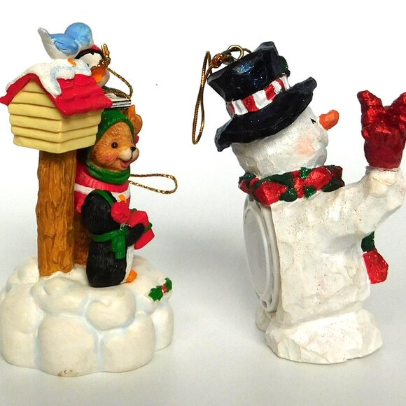 San Francisco Music Box Company Lot Musical Hanging Ornaments Snowman Bear - Picture 6 of 10